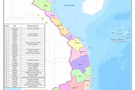 Bản đồ chi tiết 34 tỉnh, thành mới của Việt Nam