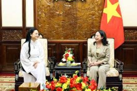 Phó Chủ tịch nước Võ Thị Ánh Xuân tiếp nữ phi hành gia Amanda Nguyễn