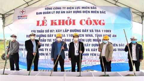 Khởi công dự án đường dây và TBA 110kV khu công nghiệp WHA (Nghệ An)