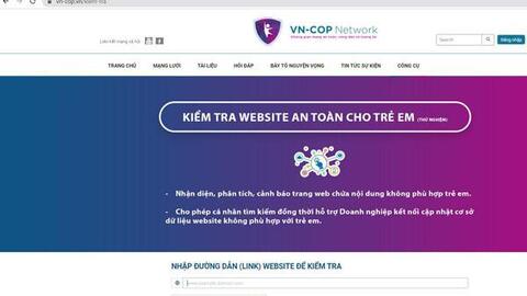 Người dân có thể kiểm tra website an toàn với trẻ em trên trang vn-cop.vn