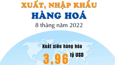 Xuất khẩu 8 tháng tăng cao, Việt Nam xuất siêu đạt 3,96 tỷ USD