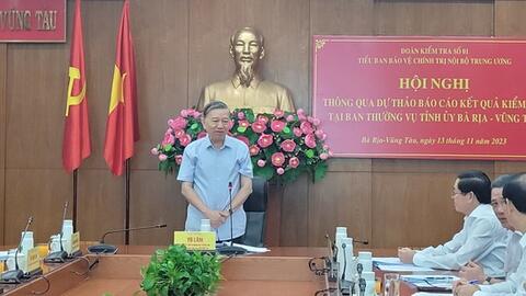Kết quả kiểm tra công tác Bảo vệ chính trị nội bộ tại Bà Rịa- Vũng Tàu