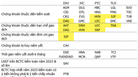 79 mã bị cắt margin trên HOSE trong quý 3/2024