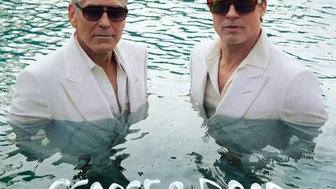 Đôi bạn thân Brad Pitt và George Clooney đọ vẻ điển trai