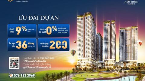 SeABank ưu đãi lãi vay 0% khi mua căn hộ tại dự án Newtown Diamond
