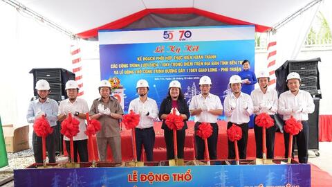 EVNSPC động thổ công trình đường dây 110kV Giao Long - Phú Thuận