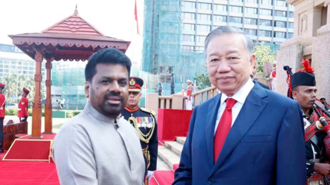 Lễ đón trọng thể Tổng Bí thư, Chủ tịch nước Tô Lâm thăm cấp Nhà nước Sri Lanka