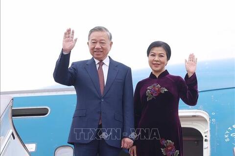 Tổng Bí thư, Chủ tịch nước Tô Lâm và phu nhân bắt đầu chuyến thăm cấp Nhà nước đến Trung Quốc