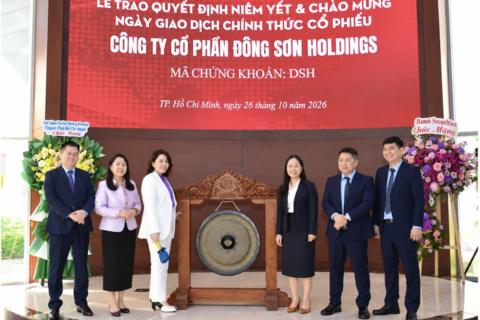 Cổ phiếu DSH của Công ty cổ phần Đông Sơn Holdings niêm yết trên HoSE