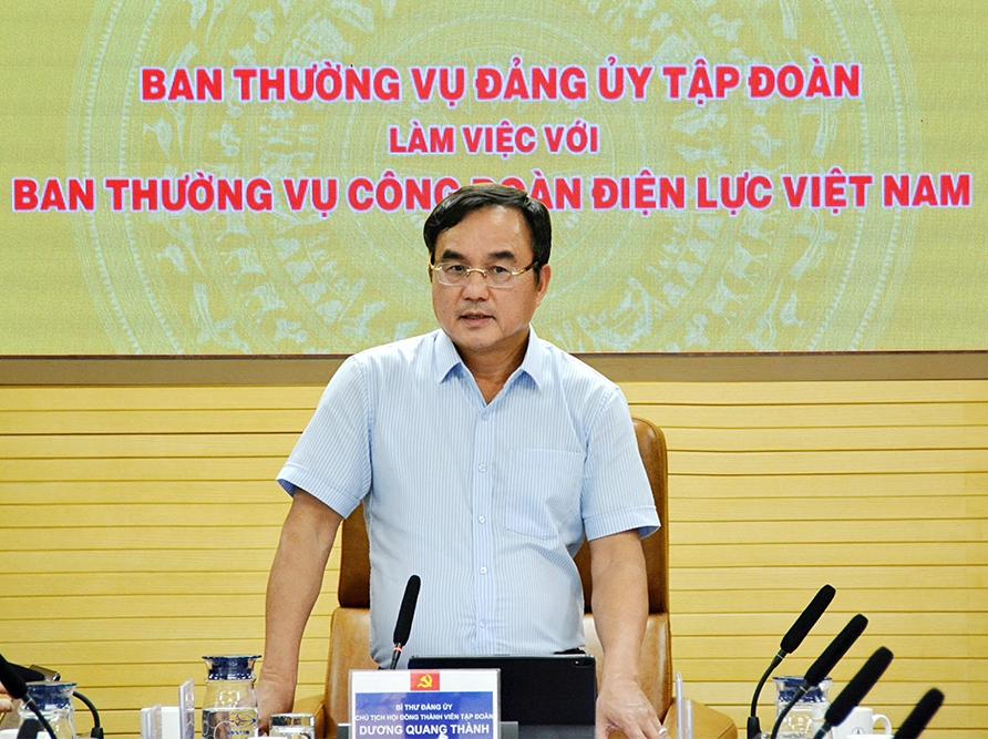 Ban Thường vụ Đảng ủy EVN làm việc với Ban Thường vụ Công đoàn Điện lực  Việt Nam