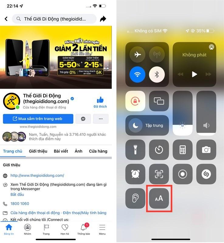 Hướng dẫn chỉnh cỡ chữ iPhone trong Control Center
