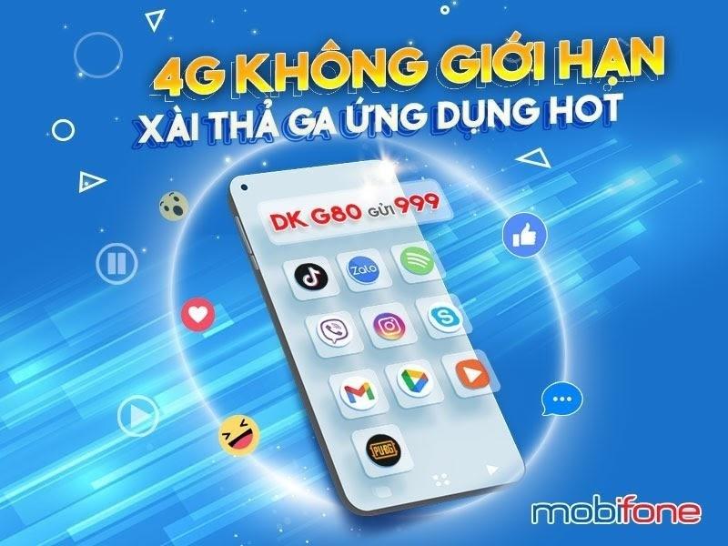 G80 MobiFone: Gói 4G bao trọn nhu cầu data chỉ 80K/tháng