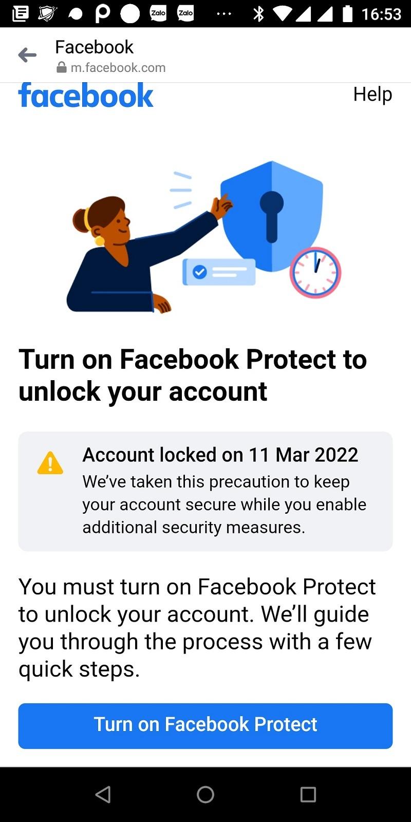 Hướng dẫn bật Facebook Protect qua SMS