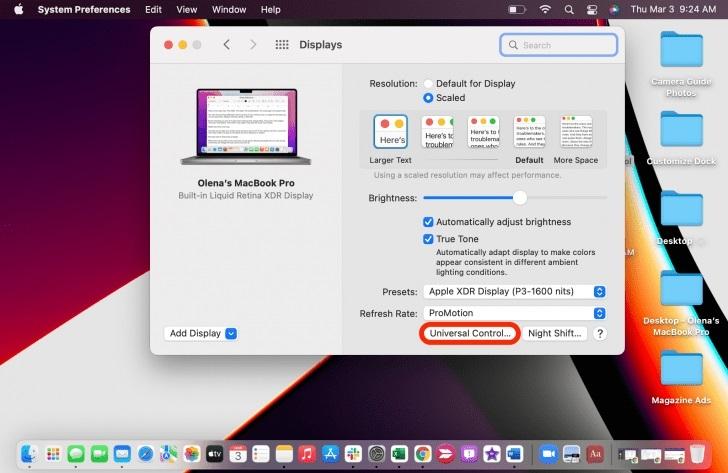 Hướng dẫn bật tắt Universal Control trên macOS 12.3 bản chính thức
