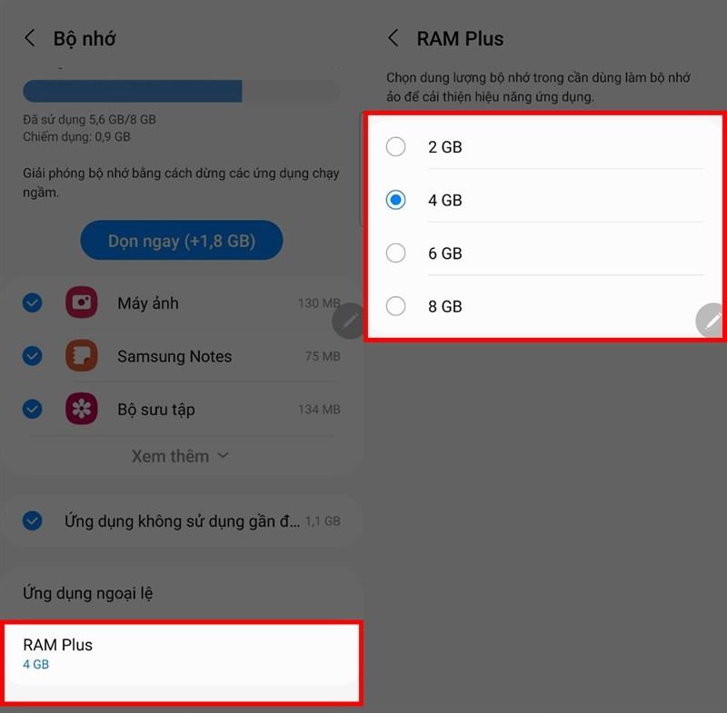 Hướng dẫn bật RAM ảo cho Galaxy S22