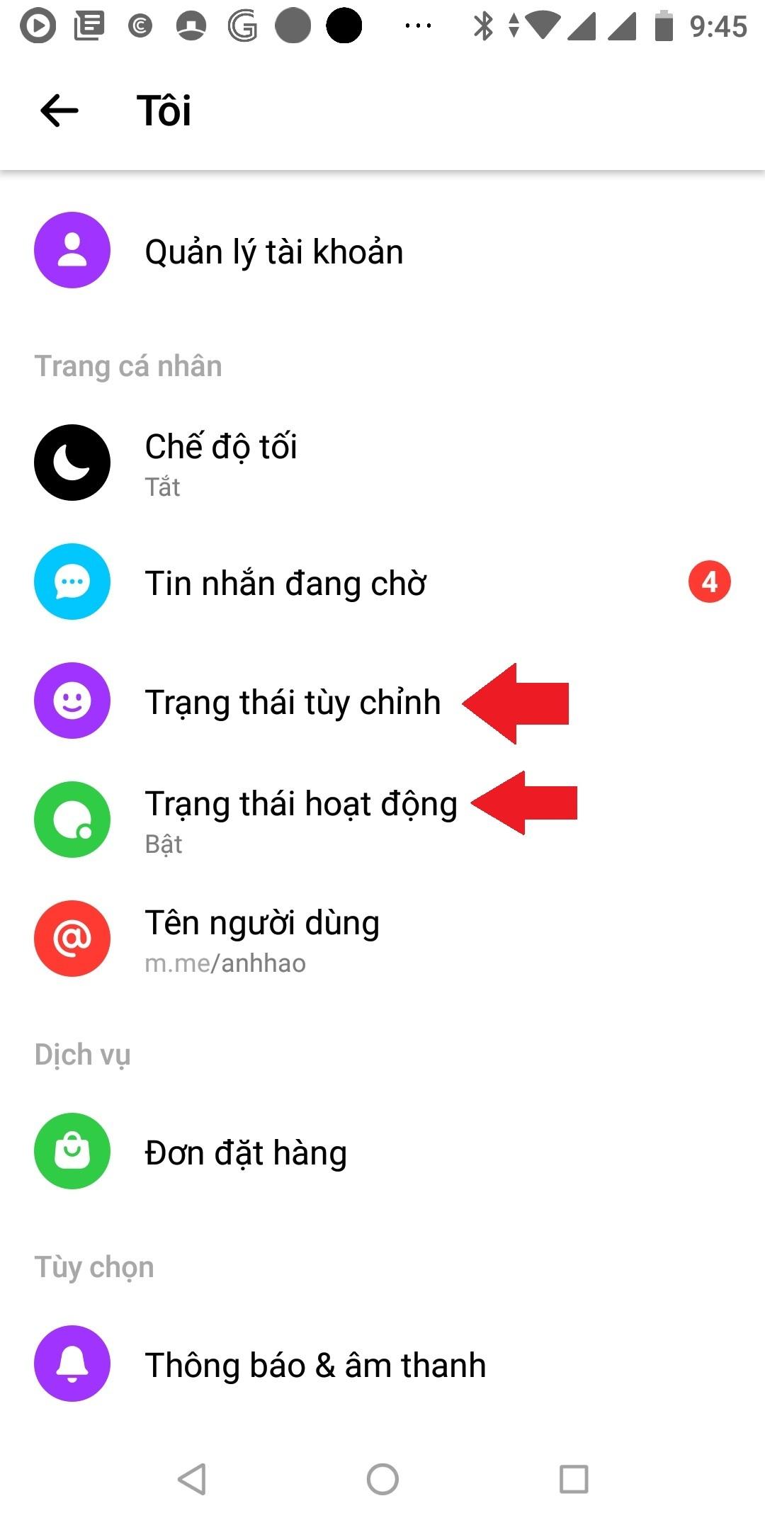 Cách cập nhật trạng thái hoạt động Facebook Messenger tùy ý
