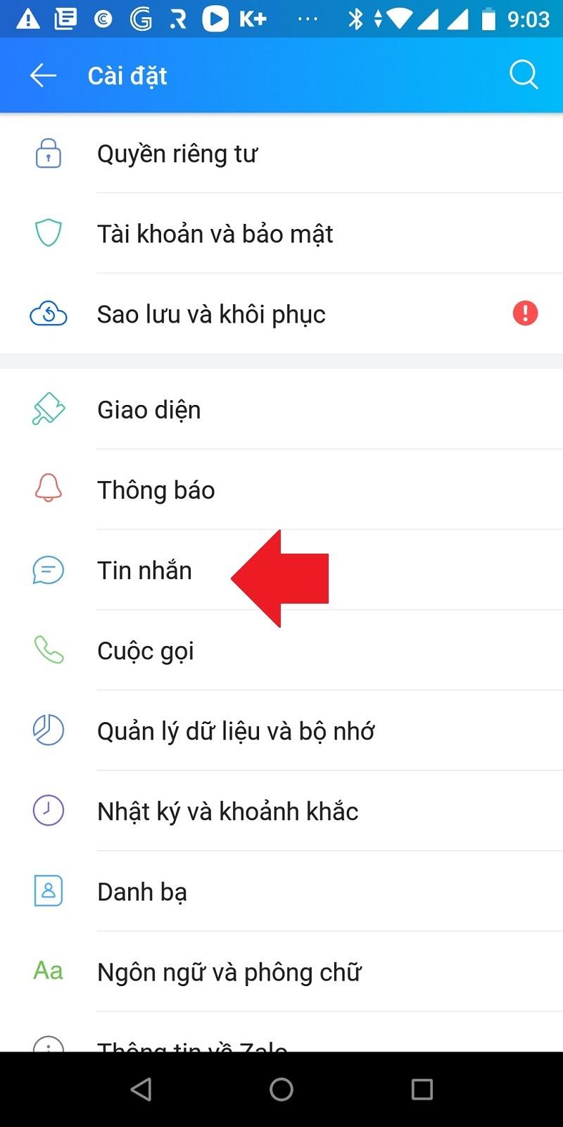 Hướng dẫn xuống dòng trong Zalo điện thoại Android