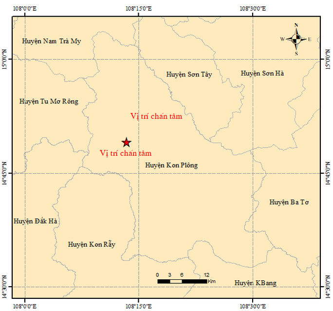 Lại xảy ra động đất 3,3 độ Richter ở Kon Tum - Ảnh 1.