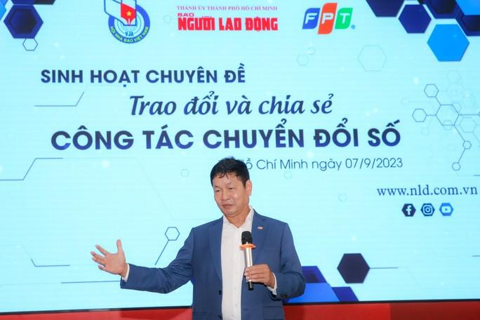 Lãnh đạo Hội Nhà báo Việt Nam và Tập đoàn FPT thăm, làm việc với Báo Người Lao Động - Ảnh 5.