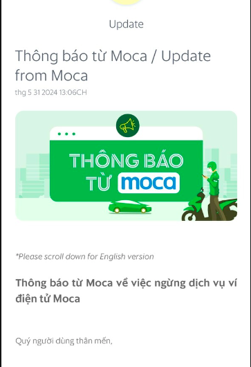 Ví điện tử Moca ngừng hoạt động từ 1-7- Ảnh 2.