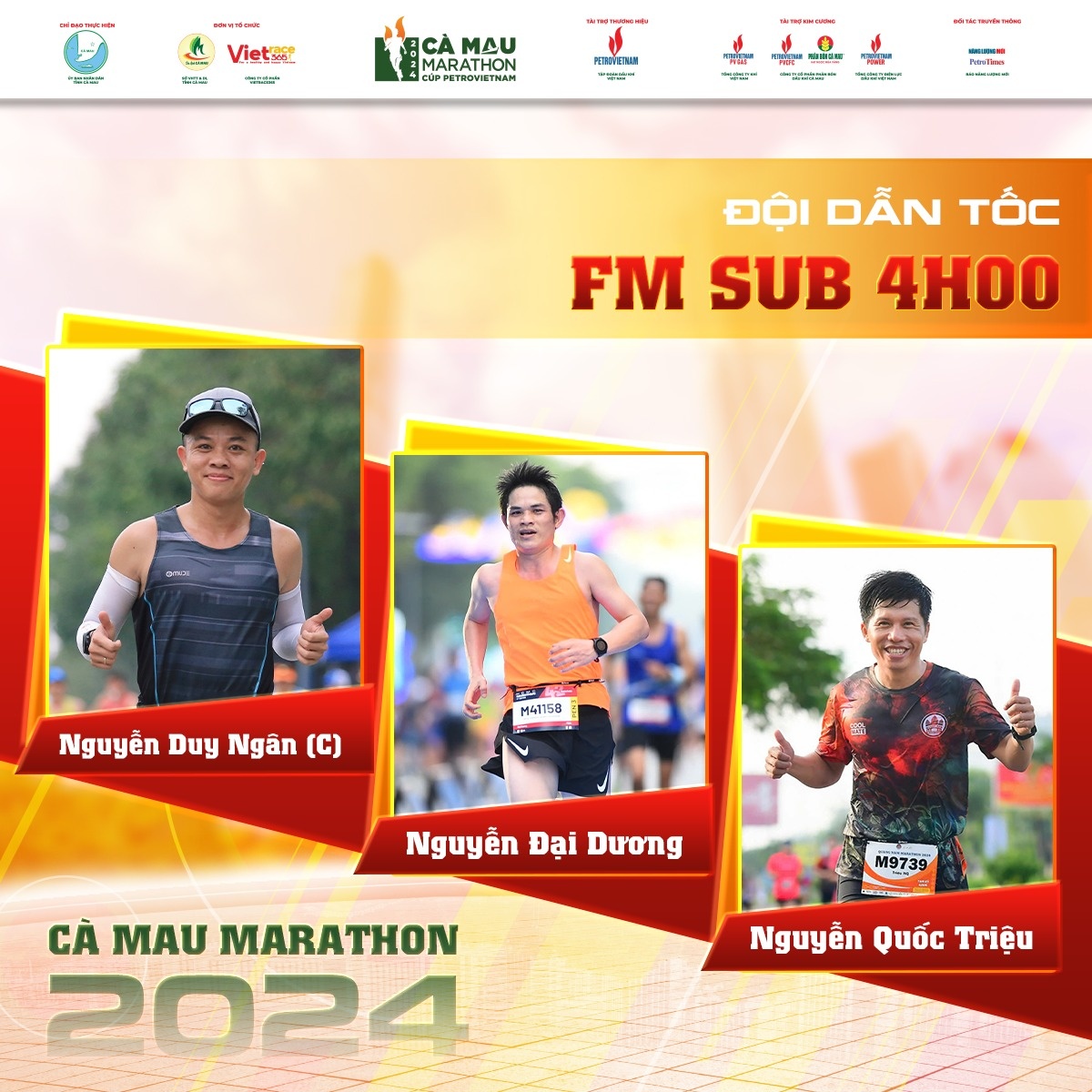 Đội ngũ người dẫn tốc tại giải Marathon - Cà Mau 2024 Cúp Petrovietnam