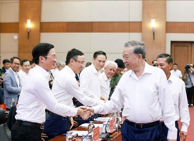 Tổng Bí thư Tô Lâm với các đại biểu. Ảnh: Thống Nhất – TTXVN 