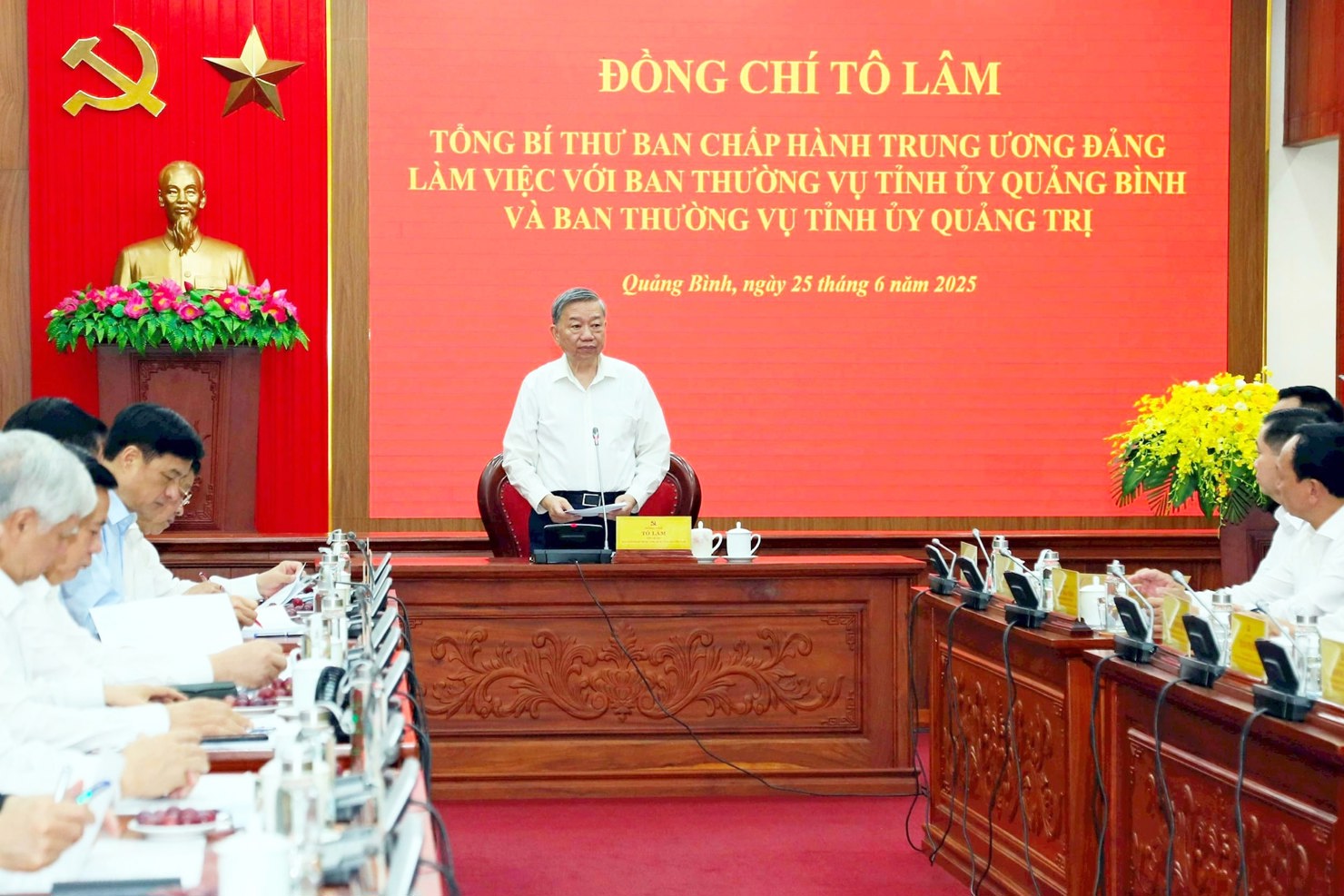 Tổng Bí thư Tô Lâm phát biểu tại buổi làm việc.