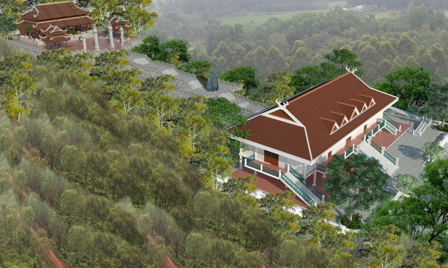 Phối cảnh Nhà tưởng niệm Chủ tịch Hồ Chí Minh tại Di tích Đồi E2. nha-tuong-niem.jpg