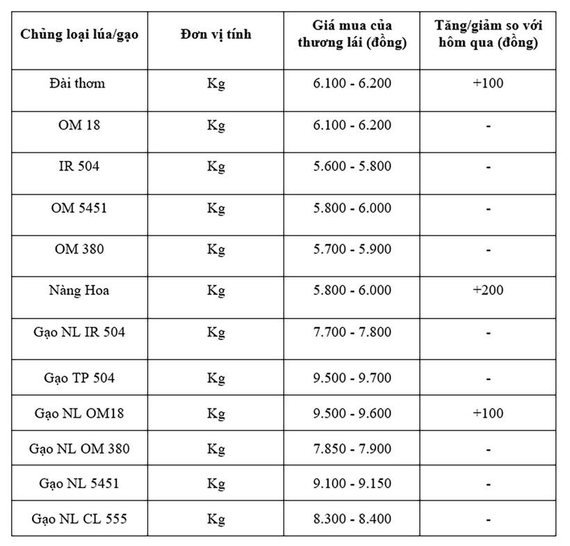 Bảng giá mang tính tham khảo.