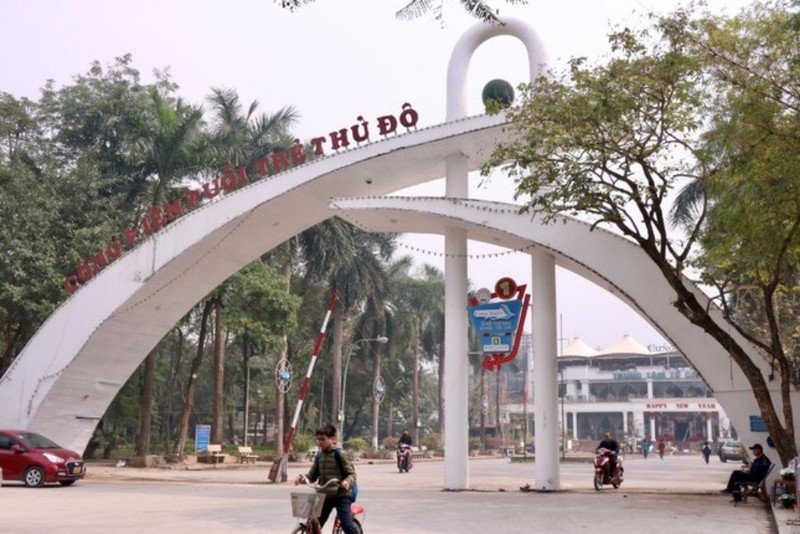 Cổng công viên Tuổi trẻ Thủ đô. (Ảnh tư liệu)