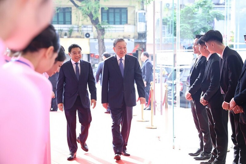 Tổng Bí thư Tô Lâm tham dự lễ kỷ niệm 80 năm ngành Tài chính. Ảnh: Dũng Minh