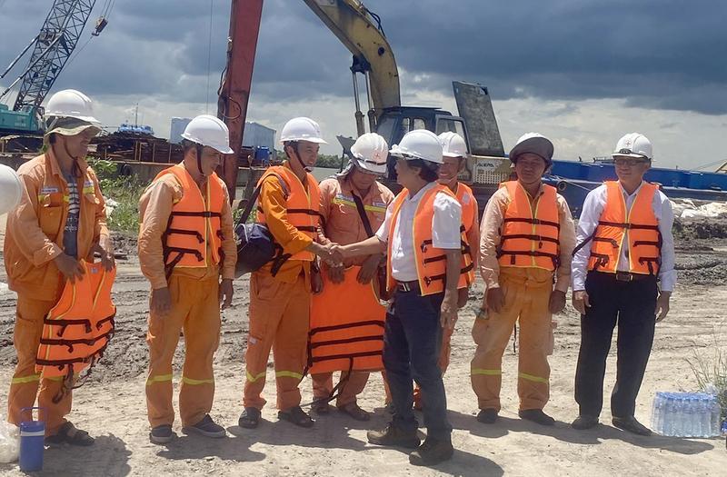 Lãnh đạo PTC4 động viên lực lượng hỗ trợ tham gia thi công
