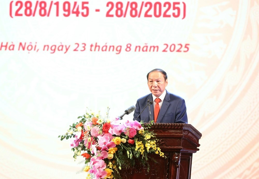 Bộ trưởng Bộ VHTTDL Nguyễn Văn Hùng phát biểu tại Lễ kỷ niệm (Ảnh: Trần Huấn) Bộ trưởng Bộ VHTTDL Nguyễn Văn Hùng phát biểu tại Lễ kỷ niệm (Ảnh: Trần Huấn)