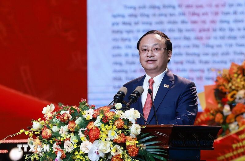 Ông Đỗ Tiến Sỹ, Tổng Giám đốc Đài Tiếng nói Việt Nam đọc diễn văn khai mạc. Ảnh: TTXVN