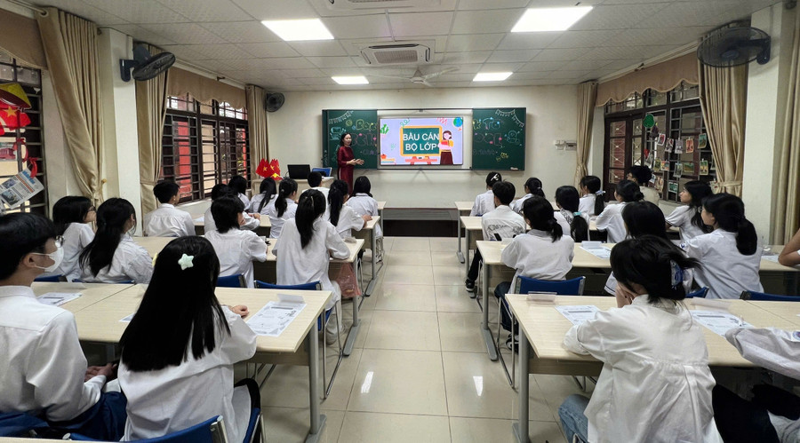 Giờ học tại Trường THCS&THPT Sư phạm, thuộc Trường Đại học Sư phạm Hà Nội 2. Ảnh: NTCC