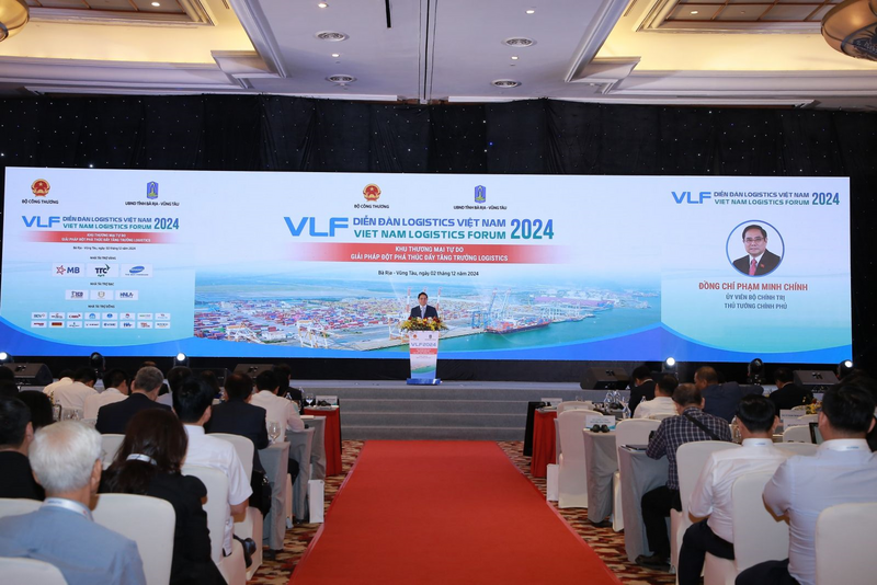 Thủ tướng Phạm Minh Chính phát biểu tại Diễn đàn logistics Việt Nam2024 – hoạt động thường niên do Cục Xuất nhập khẩu - Bộ Công Thương tổchức nhiều năm qua (Ảnh: Cấn Dũng)