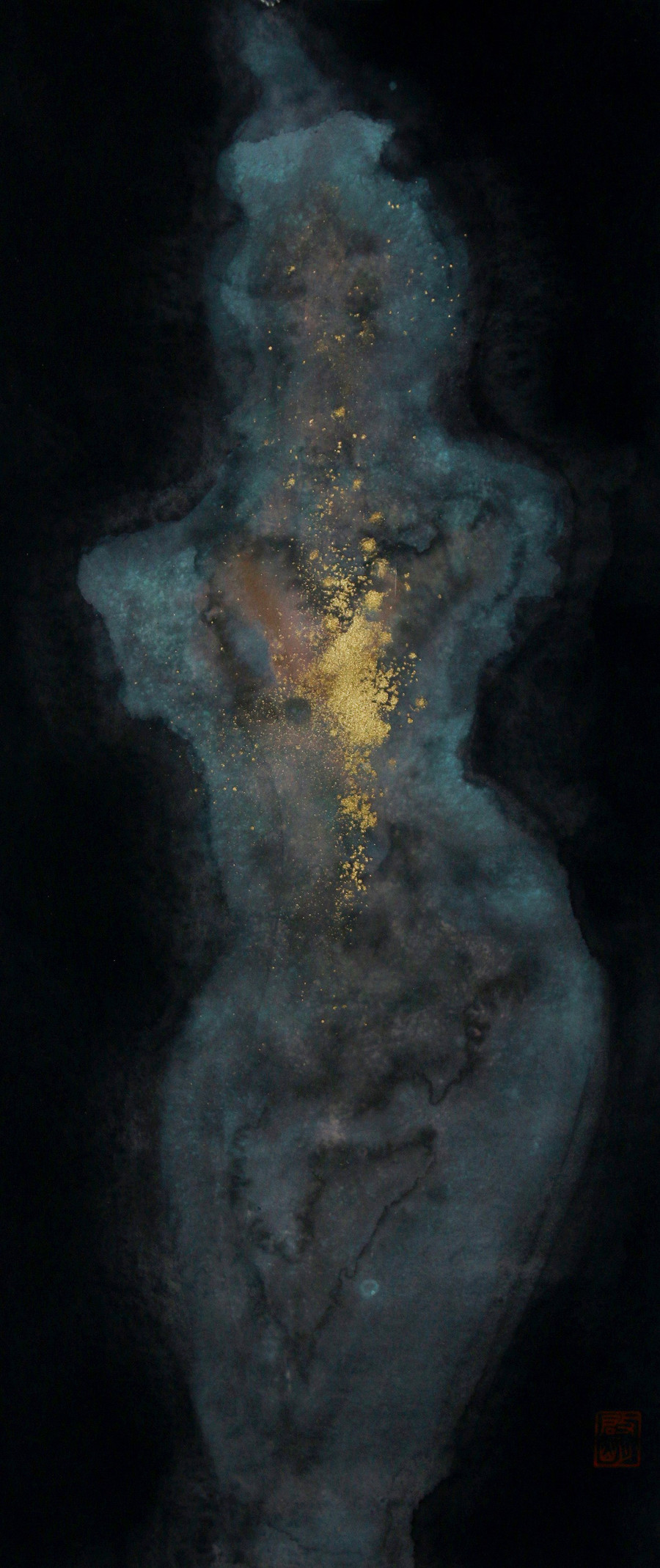 Bức tranh 'Cây ánh sáng' của Lê Mai. bon-nghe-si-tre-kien-tao-vong-doi-thoai-thi-giac-3.jpg