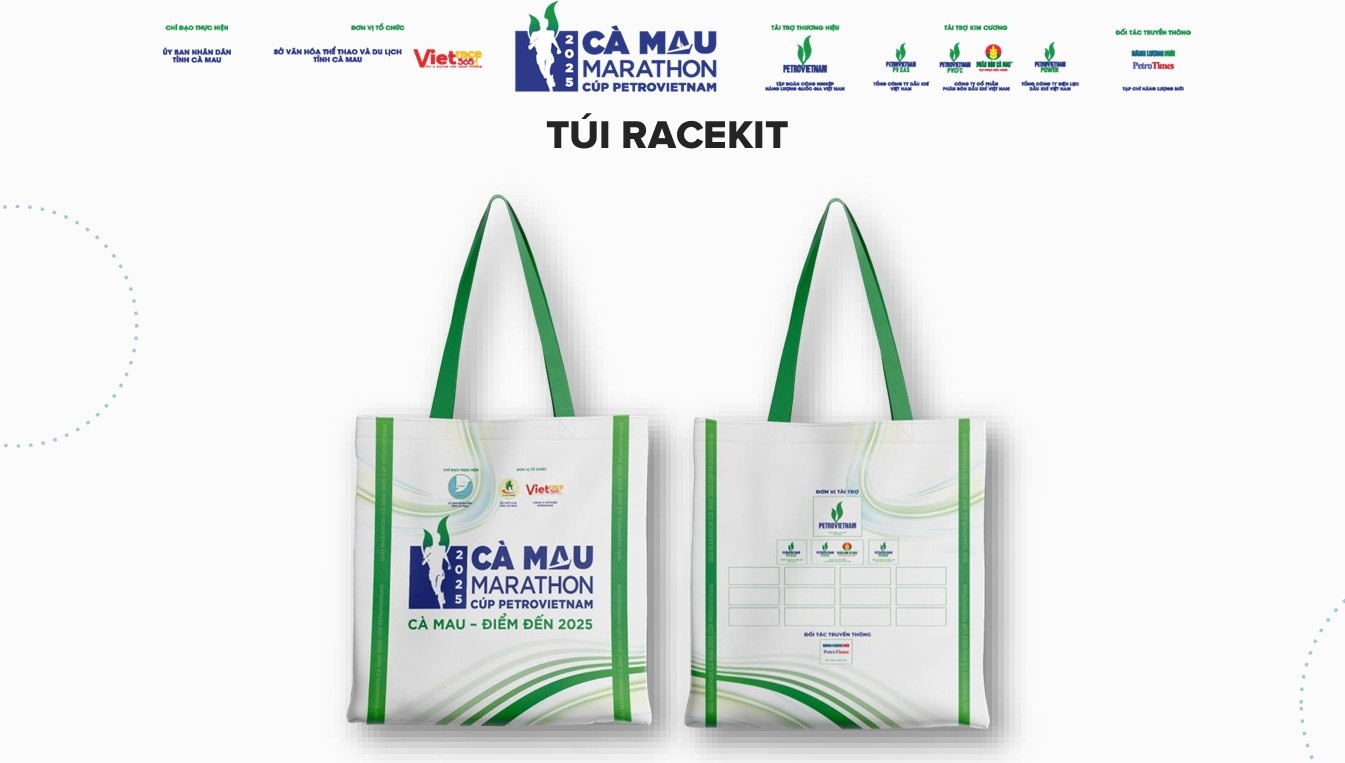 Bộ Race Kit của giải Marathon Cà Mau 2025 - Cup Petrovietnam: Sắc màu năng lượng từ Đất Mũi Bộ Race Kit của giải Marathon Cà Mau 2025 - Cup Petrovietnam: Sắc màu năng lượng từ Đất Mũi