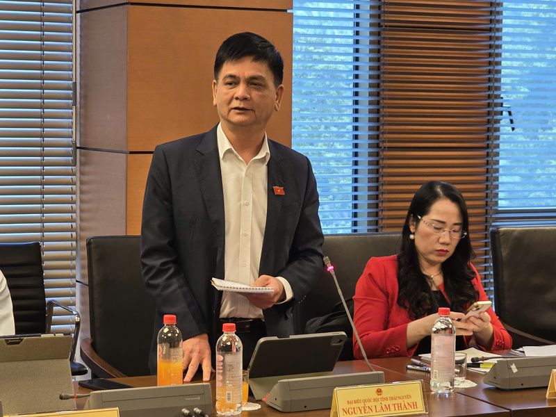 Đại biểu Nguyễn Lâm Thành - đoàn Thái Nguyên. Ảnh: Thu Hường