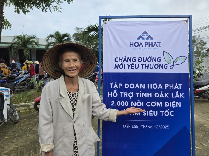 Bà Nguyễn Thị Nập gửi lời cảm ơn đến Tập đoàn Hòa Phát