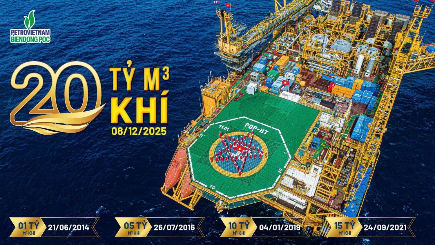 BIENDONG POC cán mốc 20 tỷ m³ khí tại cụm mỏ Hải Thạch – Mộc Tinh