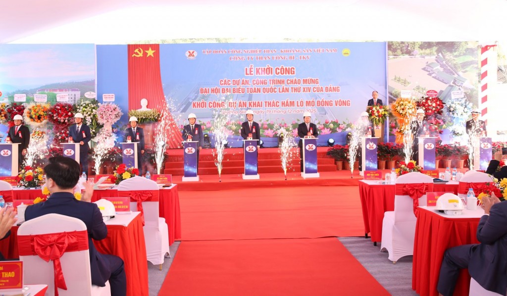 Tập đoàn Công nghiệp Than - Khoáng sản Việt Nam khởi công 2 dự án trọng điểm chào mừng Đại hội Đảng