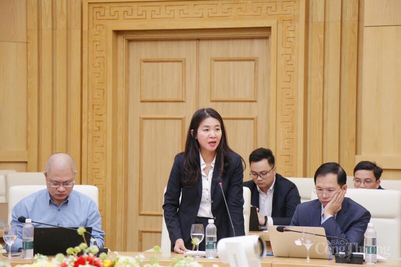 Bà Lê Thị Thu Hương - Phó Kiểm toán trưởng, chuyên ngành VI - Kiểm toán Nhà nước cho ý kiến tại cuộc họp.