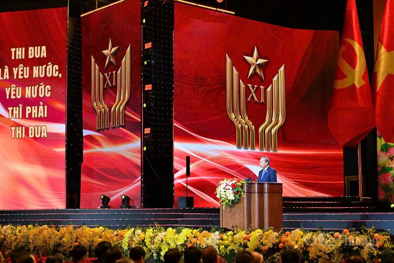 Tổng Bí thư Tô Lâm phát biểu tại Đại hội Thi đua yêu nước toàn quốc lần thứ XI. Ảnh: Nam Nguyễn
