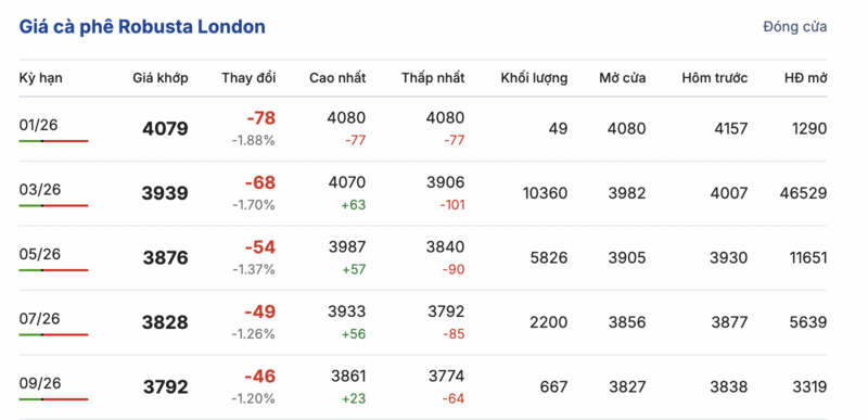 Giá cà phê hôm nay 8/1/2026: Tăng thêm 1.000 đồng/kg - 1
