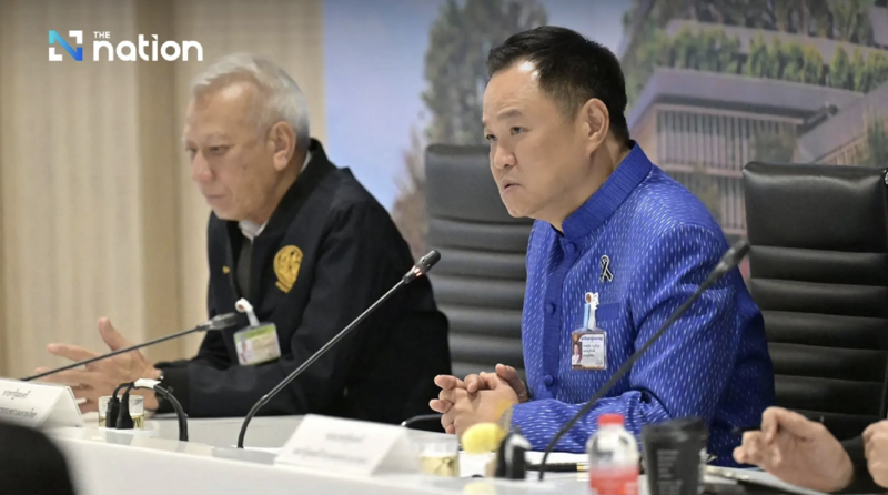 Thủ tướng Thái Lan Anutin Charnvirakul phát biểu tại cuộc họp. Ảnh: The Nation Thailand.