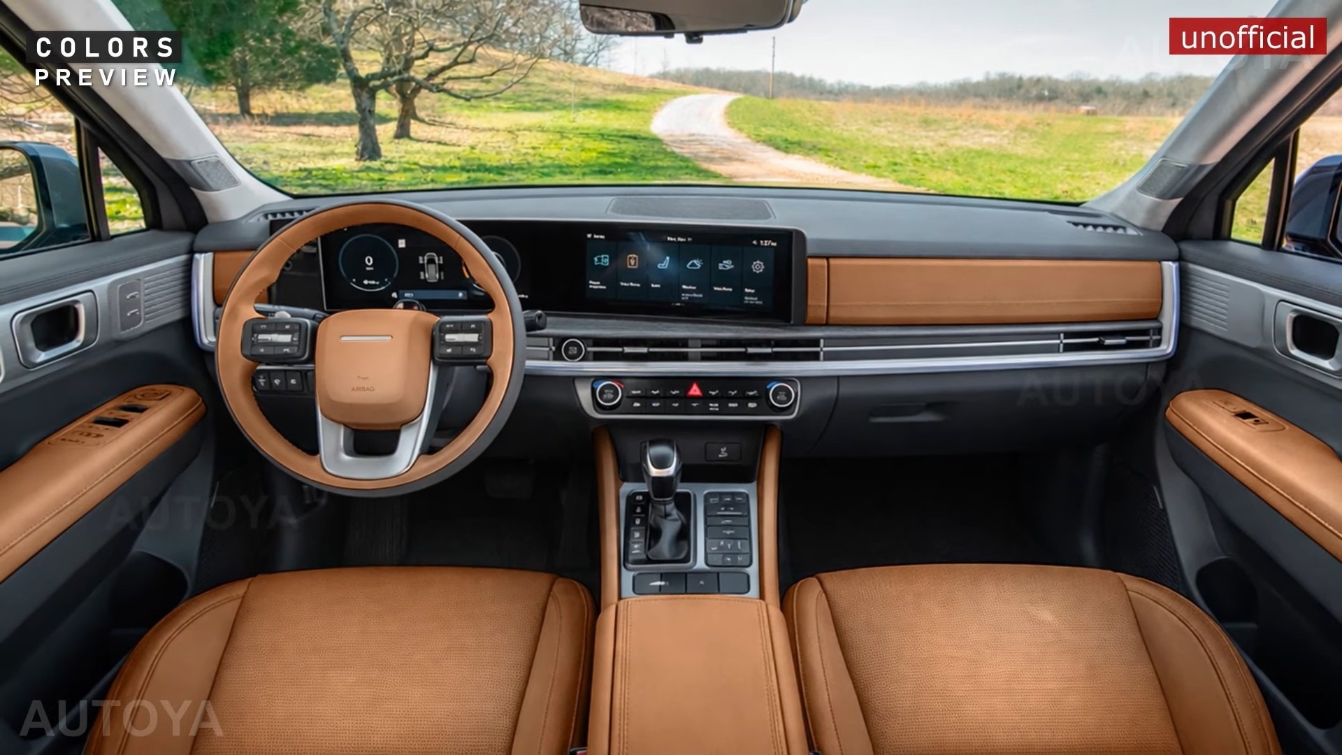 Thiết kế khoang nội thất Hyundai Tucson 2027 - Ảnh dựng đồ họa: Autoya