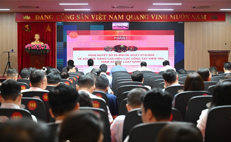 Các đảng viên các tổ chức đảng của cơ quan, đơn vị thuộc Bộ Công Thương tham gia Hội nghị. Ảnh: Nguyên Khánh