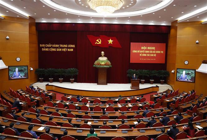 Tổng Bí thư, Chủ tịch nước Tô Lâm phát biểu chỉ đạo Hội nghị công bố Quyết định của Bộ Chính trị về công tác cán bộ. Ảnh: Thống Nhất/TTXVN