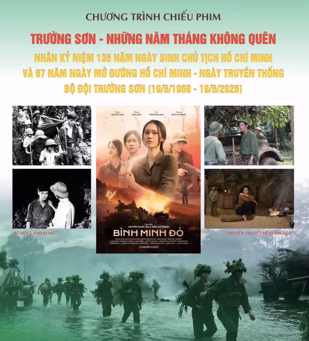 Chương trình chiếu phim chuyên đề “Trường Sơn - Những năm tháng không quên”. Ảnh: Đoàn phim anh-man-hinh-2026-05-13-luc-070251.png